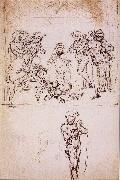 LEONARDO da Vinci Studies fur the adoration of the Konige oil painting on canvas